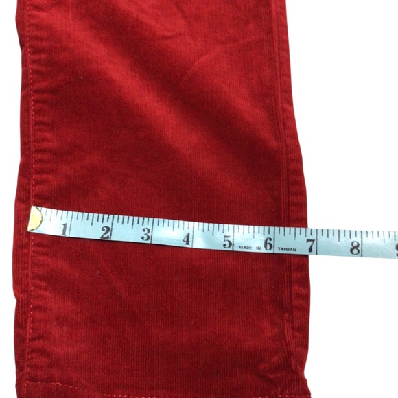 Talbots Red Corduroy Pants Size 6 High Waist Straight Leg - Picture 8 of 10